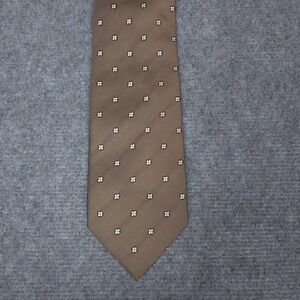 Ermenegildo Zegna Tie Mens One Size Brown Silk Floral Woven Classic‎ Necktie
